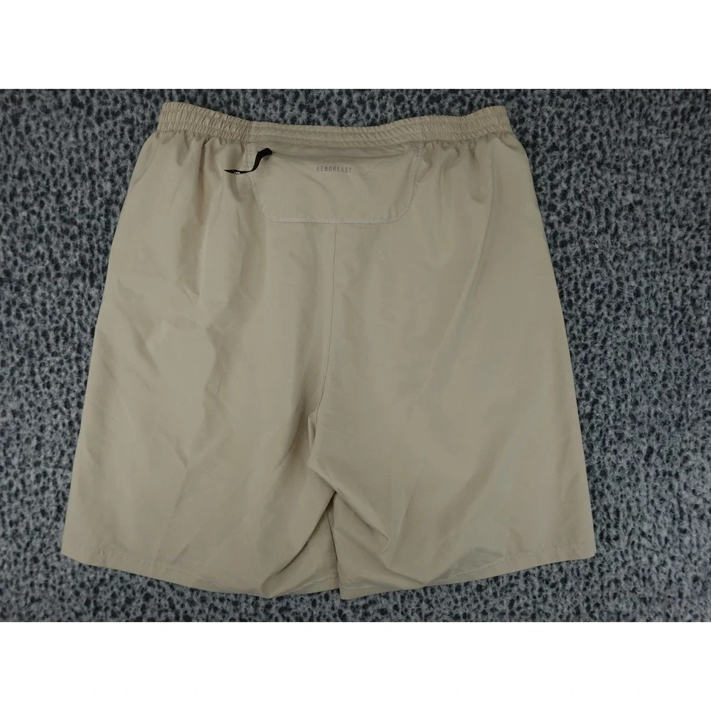 Adidas Running Shorts Mens Large Tan Good Aeroready IZ4395 3-Stripe Pocket